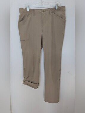 Eddie Bauer Women's Sz 12 Beige Roll Up Hiking Pants  Lightweight outdoor euc